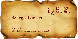 Ürge Marica névjegykártya